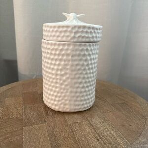 Textured White Ceramic Jar